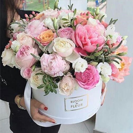Flower Box Pink and White